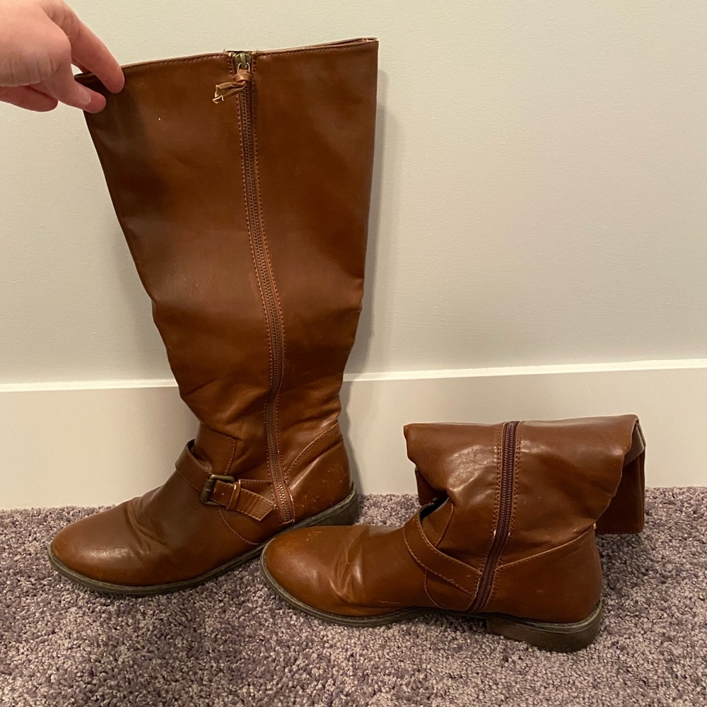 Brown riding boots